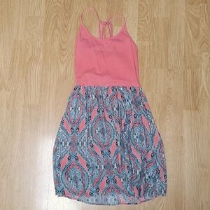 Girls peachy paisley dress